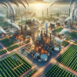 A busy plantation and industrial facility operating efficiently under crisis conditions (1)