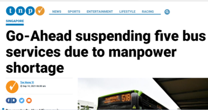 Manpower Shortage Due to COVID-19 Bus Manpower