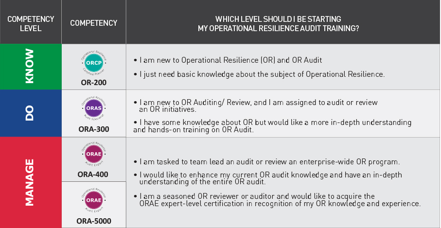 [ORA-3/5] Module (Day) 1 of ORA-300/5000 Operational Resilience Audit ...