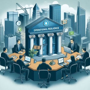 management team of a Philippines bank discussing operational resilience