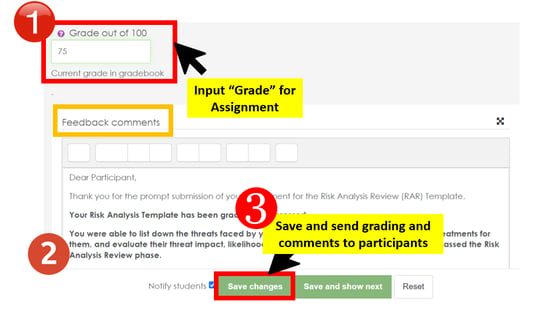 WSQ-BCM Grade and Review Assignment (Input and Save)