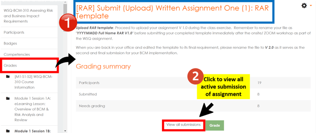 WSQ-BCM Grade and Review Assignment (Submit Written Assignment)